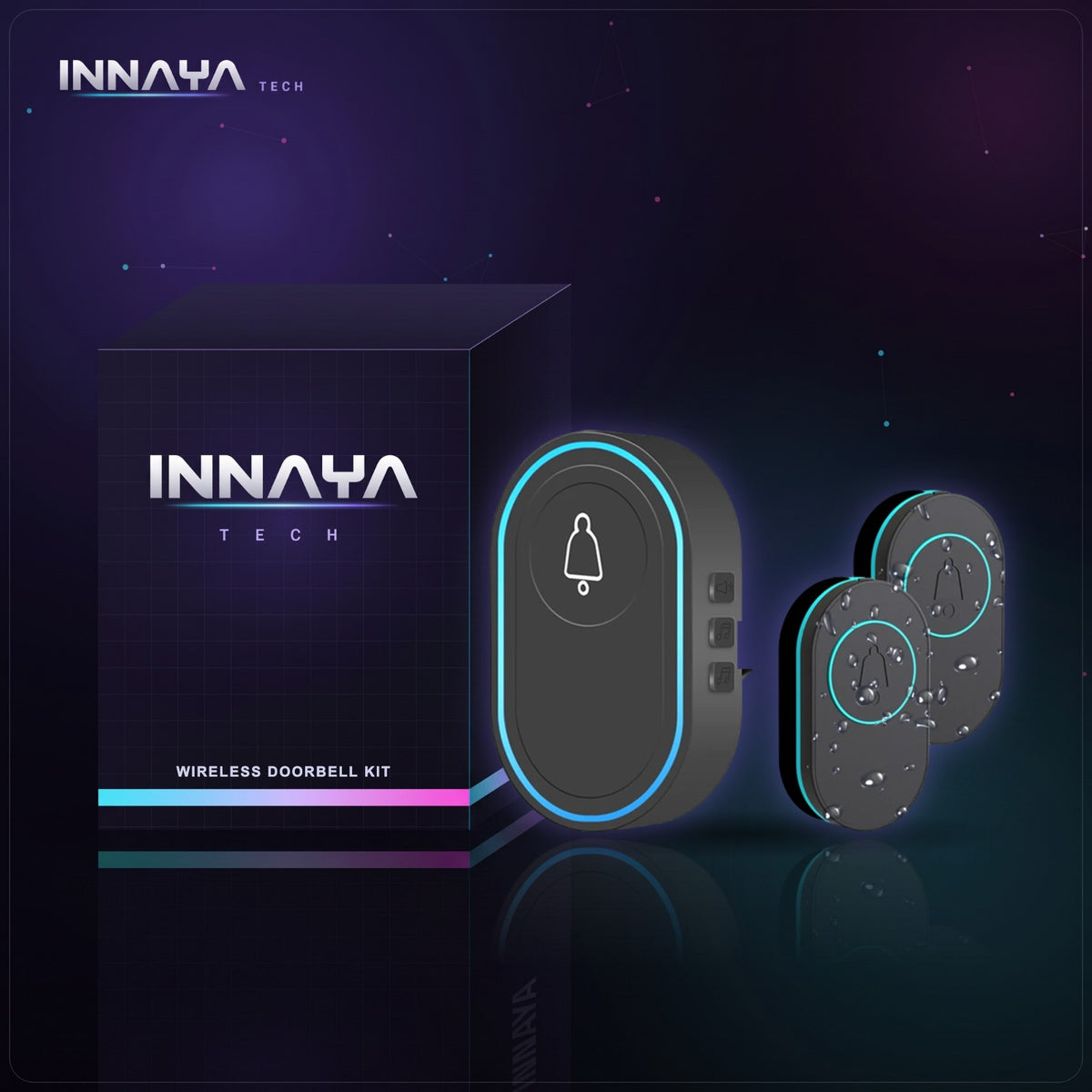 Wireless Plug-In Doorbell Kit by INNAYA Tech with INNAYA retail box